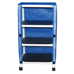 MJM International Linen Cart with Cover Echo 3 Shelves 60 lbs. per Shelf Weight Capacity PVC 3 Inch Casters - M-995157-2546 - Each