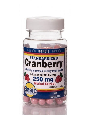 Basic Drug Dietary Supplement Cranberry Extract 250 mg - 30% Strength Capsule 60 per Bottle