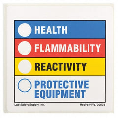 Pre-Printed Label Brady Safety Data White Paper Health Flammability Reactivity Protective Equipment Black Caution 3-7/8 X 3-7/8 Inch