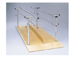 Fabrication Enterprises Parallel Bars 10 Foot X 19 to 26 Inch X 26 to 44 Inch Rail, Wood Platform Mounted, Height and Width Adjustable 26 to 44 X 42 X 120 Inch