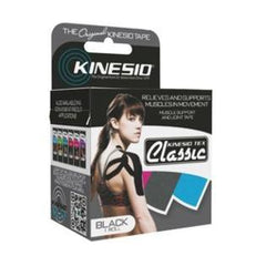 Fabrication Enterprises Kinesiology Tape Kinesio® Tex Classic Water Resistant Cotton 2 Inch X 4-2/5 Yard Black NonSterile