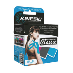 Fabrication Enterprises Kinesiology Tape Kinesio® Tex Classic Water Resistant Cotton 2 Inch X 4-2/5 Yard Blue NonSterile