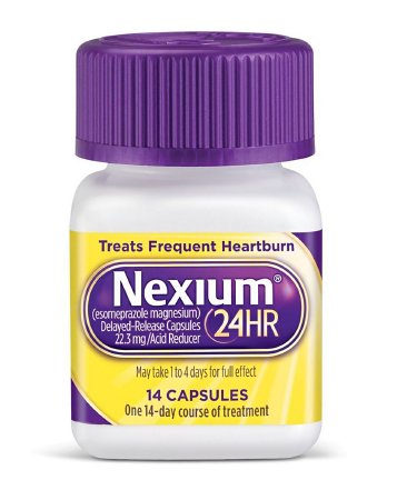 Glaxo Smith Kline Antacid Nexium 24 HR 22.3 mg Strength Capsule 14 per Bottle