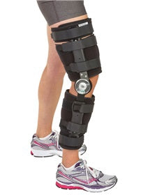 Alimed Hinged Knee Brace FREEDOM® comfort™ Post-Op One Size Fits Most Hook and Loop Strap Closure Up to 24 Inch Thigh Circumference / Up to 16-1/2 Inch Calf Circumference Left or Right Knee