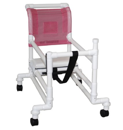 MJM International Walker Chair Adjustable Height Adapt A Walker PVC Frame 100 lbs. Weight Capacity 14 to 17 Inch Seat Height