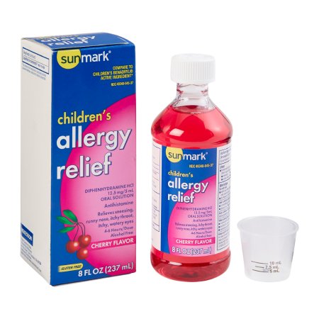 Children's Allergy Relief sunmark® 12.5 mg / 5 mL Strength Liquid 8 oz.