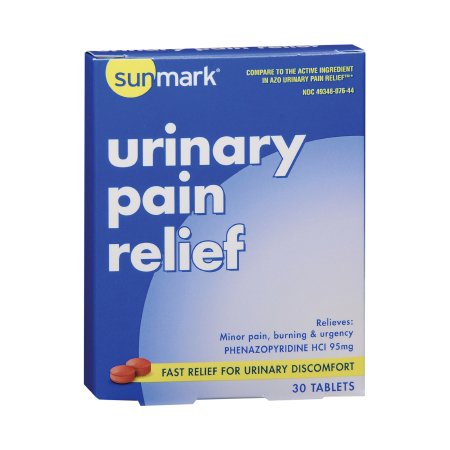 Urinary Pain Relief sunmark® 95 mg Strength Phenazopyridine HCL Tablet 30 per Box