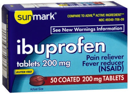 Pain Relief sunmark® 200 mg Strength Ibuprofen Tablet 50 per Bottle