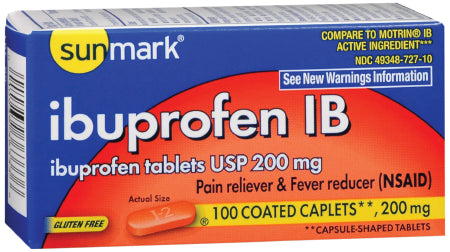 Pain Relief sunmark® 200 mg Strength Ibuprofen Tablet 100 per Bottle