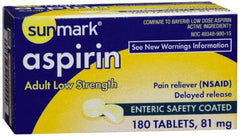 Pain Relief sunmark® 81 mg Strength Aspirin Tablet 180 per Bottle