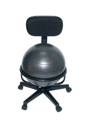 Fabrication Enterprises Ball Chair with Back CanDo® Black One Size Fits Most