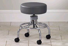 Clinton Industries Base Stool Chrome Series Backless Spin Lift Height Adjustment 4 Casters Warm Gray