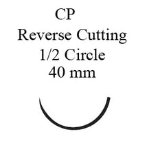 Suture with Needle Absorbable Uncoated Undyed Suture Chromic Gut Size 1 27 Inch Suture 1-Needle 40 mm Length 1/2 Circle Reverse Cutting Needle