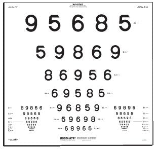 Good-Lite Eye Chart Lea Numbers® 10 Foot Measurement Acuity Test