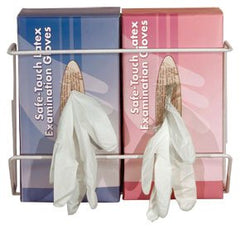 Unimed - Midwest Glove Box Holder Vertical Mounted 2-Box Capacity White 4 X 8 X 11-1/2 Inch Coated Wire