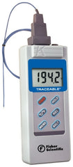 Fisher Scientific Digital Thermometer Fisherbrand™ Traceable® Fahrenheit / Celsius -328° to +2372°F (-200° to +1300°C) Type K Thermocouple Probe Battery Operated