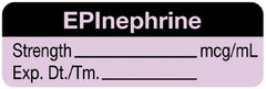 United Ad Label Drug Label UAL™ Anesthesia Label Ephedrine Strength_mg/mL Exp Dt Tm Black / Lavender 1/2 X 1-1/2 Inch - M-999406-2563 - Roll of 1