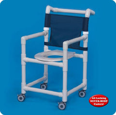 IPU Shower Chair Original Fixed Arm PVC Frame Mesh Back