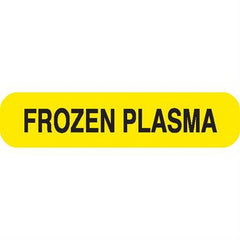 Market Lab Inc Pre-Printed Label Laboratory Use Yellow Paper FROZEN PLASMA Black Temperature Control 37-100 X 11-31/50 Inch - M-999633-3810 - Box of 1000