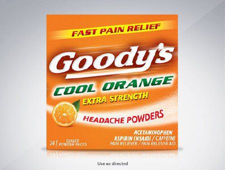 Med-Tech Products Pain Relief Goody's® Extra Strength 325 mg - 500 mg - 65 mg Strength Acetaminophen / Aspirin / Caffeine Powder 24 per Box