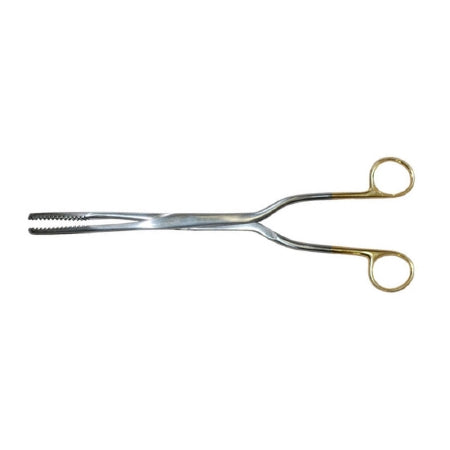 Medgyn Products Obstetrical Forceps MedGyn Fink 10-1/2 Inch Length Surgical Grade Stainless Steel NonSterile NonLocking Finger Ring Handle Slightly Curved 13 mm Jaws w/Concave Tips - M-999863-1983 - Each