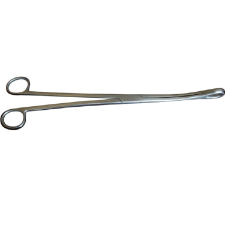 Medgyn Products Placenta Forceps MedGyn Hern-Kelly 12 Inch Length Surgical Grade Stainless Steel NonSterile NonLocking Finger Ring Handle Slightly Curved 19 mm Serrated Fenestrated Oval Jaws - M-999875-1869 - Each