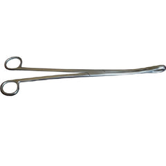 Medgyn Products Placenta Forceps MedGyn Hern-Kelly 12 Inch Length Surgical Grade Stainless Steel NonSterile NonLocking Finger Ring Handle Slightly Curved 19 mm Serrated Fenestrated Oval Jaws - M-999875-1869 - Each