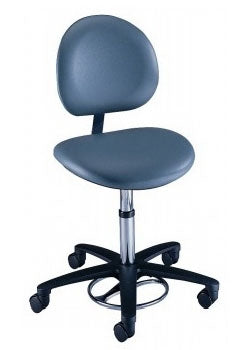 The Brewer Company Surgeon Stool Millennium Series Contoured Backrest Pneumatic Height Adjustment 5 Casters Cocoa