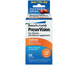Bausch & Lomb Multivitamin Supplement PreserVision® Ascorbic Acid / Vitamin E 200 IU - 226 mg Strength Softgel 50 per Box