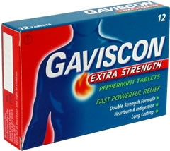 Glaxo Smith Kline Pain Relief Gaviscon® 160 mg - 105 mg Strength Aluminum Hydroxide / Magnesium Carbonate Tablet 100 per Bottle
