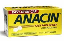 Emerson Healthcare Pain Relief Anacin® 200 mg Strength Aspirin Tablet 100 per Bottle