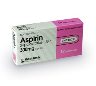 Perrigo Company Pain Relief 300 mg Strength Aspirin Rectal Suppository 12 per Box