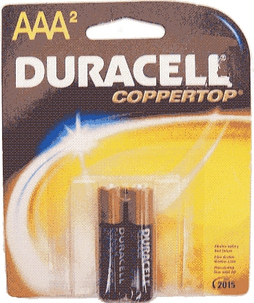 Procter & Gamble Alkaline Battery Duracell® Coppertop® AAA Cell 1.5V Disposable 2 Pack - M-736434-2521 - Pack of 2