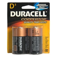 Procter & Gamble Alkaline Battery Duracell® Coppertop® D Cell 1.5V Disposable 2 Pack - M-741684-3625 - Pack of 2
