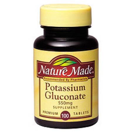 Pharmavite Dietary Supplement Nature Made® Potassium Gluconate 550 mg Strength Tablet 100 per Bottle