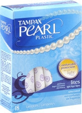 The Palm Tree Group Tampon Tampax® Pearl Light Absorbency Plastic Applicator Individually Wrapped