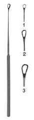 Olympus America Inc Ear Curette Snellen 5-7/8 Inch Length Single-ended Handle Size 1, 15 cm Tip Curved Serrated Oval Loop Tip - M-741581-4695 - Each