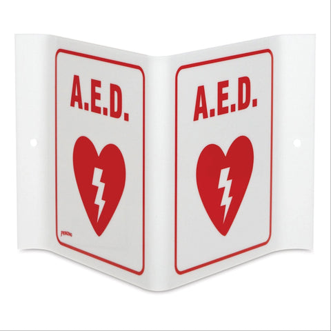 AED V Shape Sign A.E.D. ,1 Each - Axiom Medical Supplies