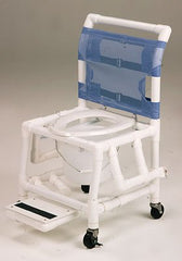Alimed Commode / Shower Chair Healthline® Deluxe Without Arms PVC Frame With Backrest 18 Inch Seat Width