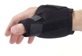 Alimed Thumb Spica Splint Freedom® Comfort™ ThumbKeeper Large D-Ring / Hook and Loop Strap Closure Right Hand Black