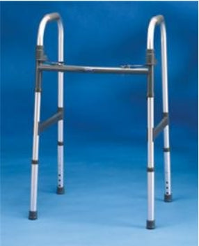 Alimed Dual Release Folding Walker Paddle Type Invacare® Aluminum Frame 300 lbs. Weight Capacity 32 to 39 Inch Height