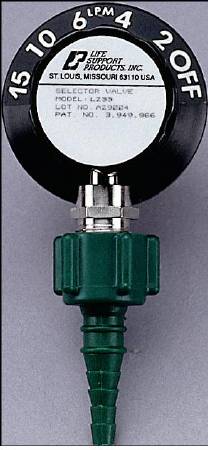 Allied Healthcare LSP Oxygen Flowmeter Continuous 0 - 25 LPM DISS Outlet 1/8 Inch NPT Female Connector
