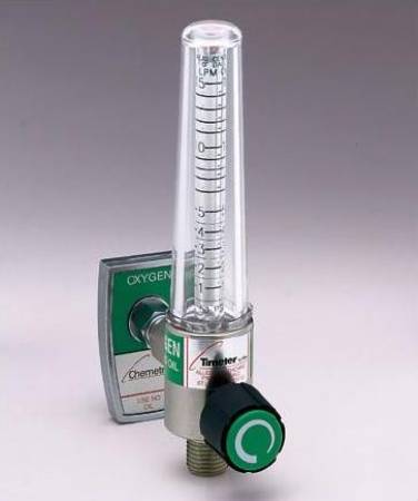 Allied Healthcare Timeter® Sure Grip Oxygen Flowmeter Single 0 - 15 LPM DISS Outlet DISS Hand Tight Adapter
