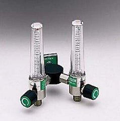 Allied Healthcare Timeter® Sure Grip Oxygen Flowmeter Dual with Y Bar and 1 Power Take-Off 0 - 15 LPM DISS Outlet DISS Hand Tight Adapter