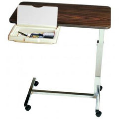 AmFab Company Overbed Table with Vanity Non-Tilt Automatic Spring Assisted Lift 28 to 45 Inch Height Range