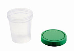 Amsino International Specimen Container AMSure® Plastic 120 mL (4 oz.) Screw Cap Patient Information Poly Bagged Sterile / Sterile Inside Only