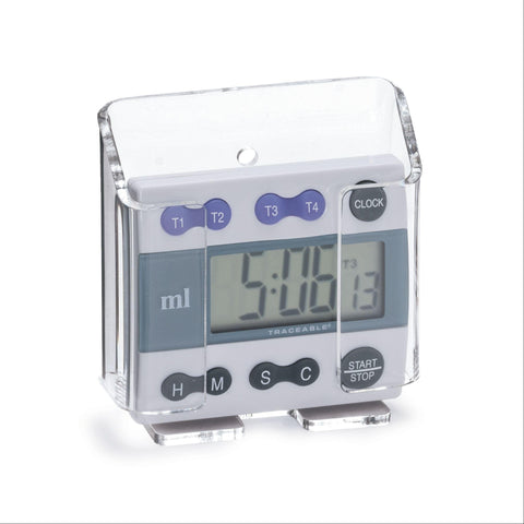MarketLab Timer/Thermometer Holder MarketLab Acrylic Timer/Thermometer Holder • 3.25"W x 1.25"D x 3.375"H ,1 Each - Axiom Medical Supplies