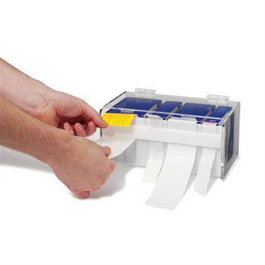 MarketLab Small Label Box Dispenser with Slotted Front Adjustable Label Box Dispenser • 10"W x 5.5"D x 5.125"H ,1 Each - Axiom Medical Supplies