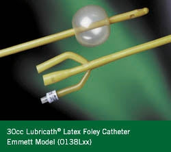 Bard Foley Catheter Emmett 3-Way Round Tip 30 cc Balloon 20 Fr. Latex