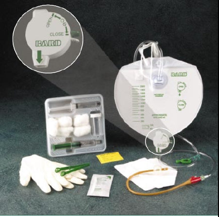 Bard Indwelling Catheter Tray Safety-Flow™ Foley 16 Fr. 5 cc Balloon Silicone